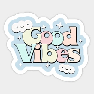 Good Vibes /// Original Retro Style Typography Design Sticker